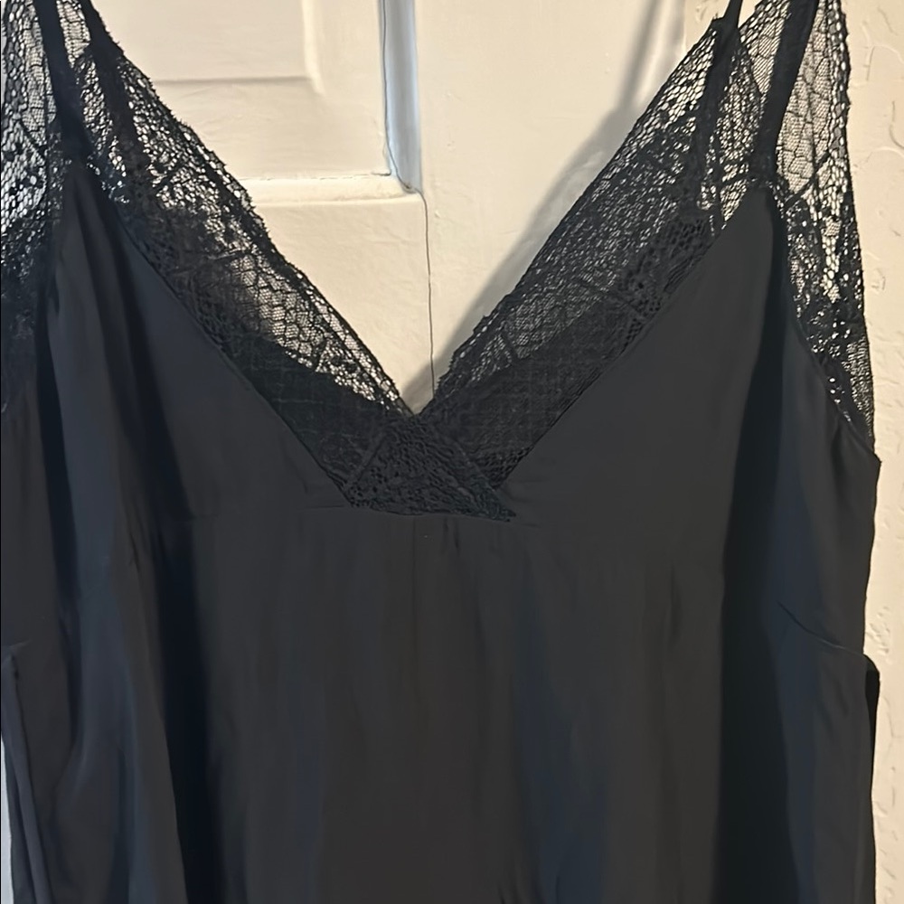 Black Lace Trim Maxi Dress - Picture 5 of 8